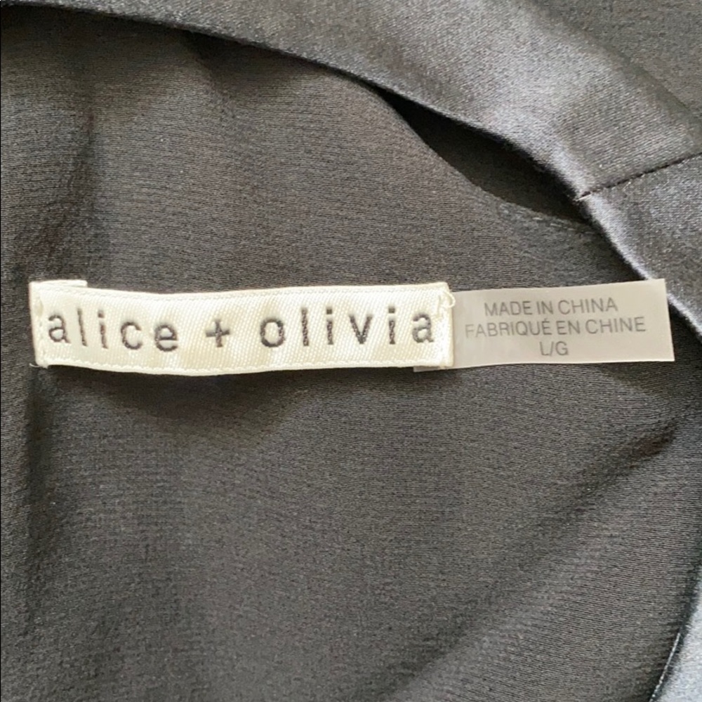 Alice + Olivia Black Off-Shoulder Ruffle Halter Blouse - Picture 7 of 7